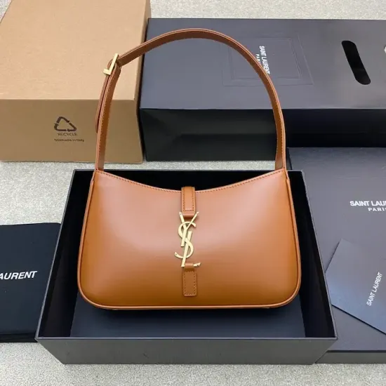 YSL Le 5 à 7 Replica Bag – Brown Smooth Leather Replica YSL Le 5 à 7 Brown Smooth Shoulder Bag with Silver Logo