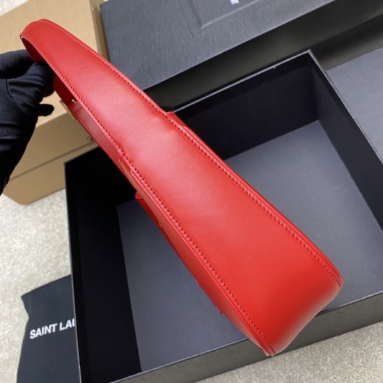 YSL Le 5 à 7 Replica Bag – Red Smooth Leather Replica YSL Le 5 à 7 Red Smooth Shoulder Bag with Silver Logo