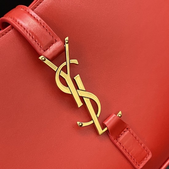 YSL Le 5 à 7 Replica Bag – Red Smooth Leather Replica YSL Le 5 à 7 Red Smooth Shoulder Bag with Silver Logo