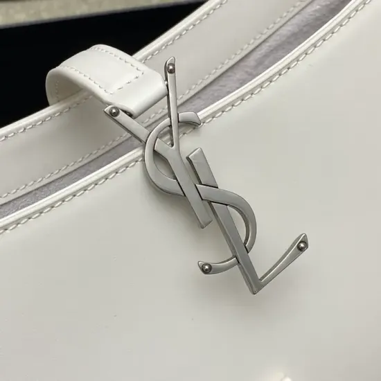 YSL Le 5 à 7 Replica Bag – White Smooth Leather Replica YSL Le 5 à 7 White Smooth Shoulder Bag with Silver Logo