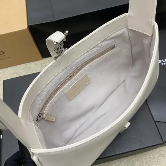 YSL Le 5 à 7 Replica Bag – White Smooth Leather Replica YSL Le 5 à 7 White Smooth Shoulder Bag with Silver Logo