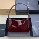YSL Le 5 à 7 Replica – Wine Red Patent Leather Bag Luxury YSL Quilted Purse in Shiny Wine Red Patent Leather