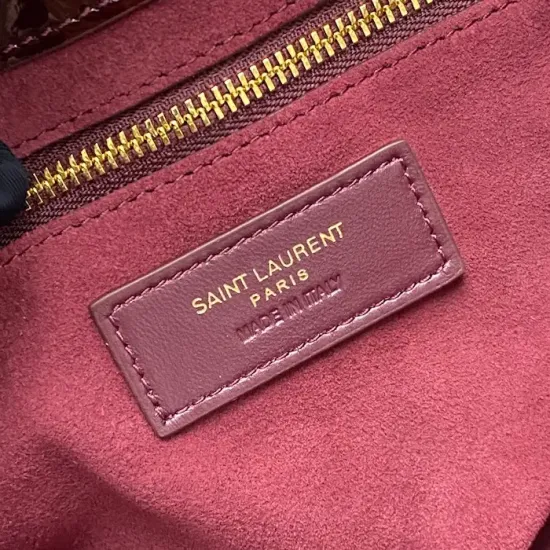 YSL Le 5 à 7 Replica – Wine Red Patent Leather Bag Luxury YSL Quilted Purse in Shiny Wine Red Patent Leather